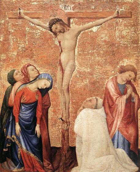 Christ on the Cross with a Carthusian Monk Time-line: 1351-1400 School: Flemish Form: painting Type: religious